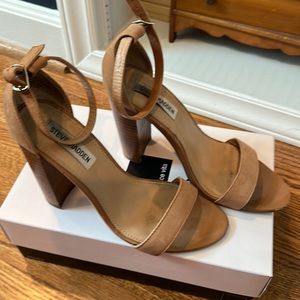 Nude Steve Madden ankle strap heel